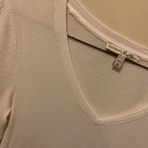 Express white v-neck